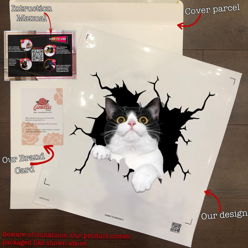 Tuxedo Cat Crack Sticker For Car Window You Cute Anime Car Sticker Anniversary Gift For Husband