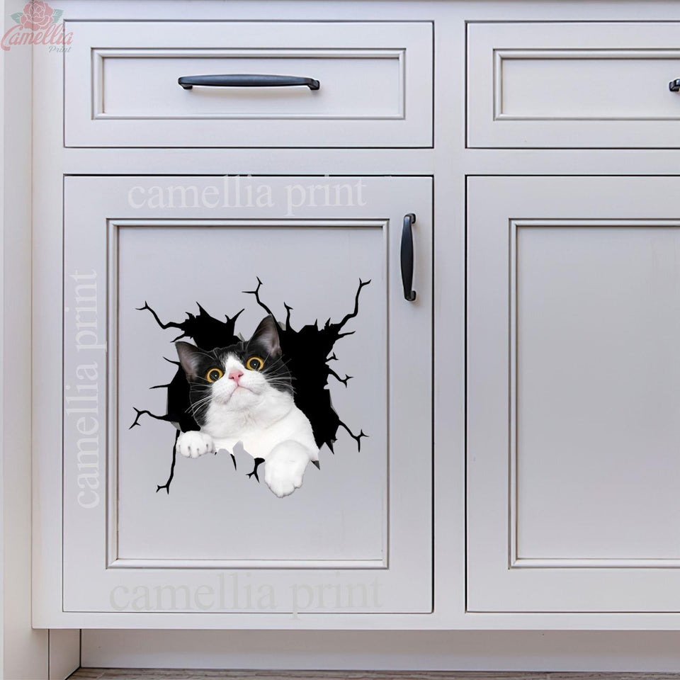 Tuxedo Cat Crack Sticker For Car Window You Cute Anime Car Sticker Anniversary Gift For Husband