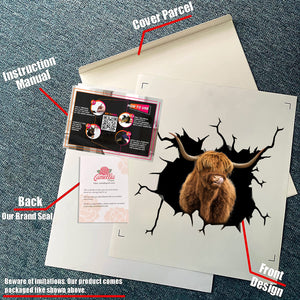 Highland Cow Crack Decals For Windows Happy Custom Decal Stickers Gifts For Bakers