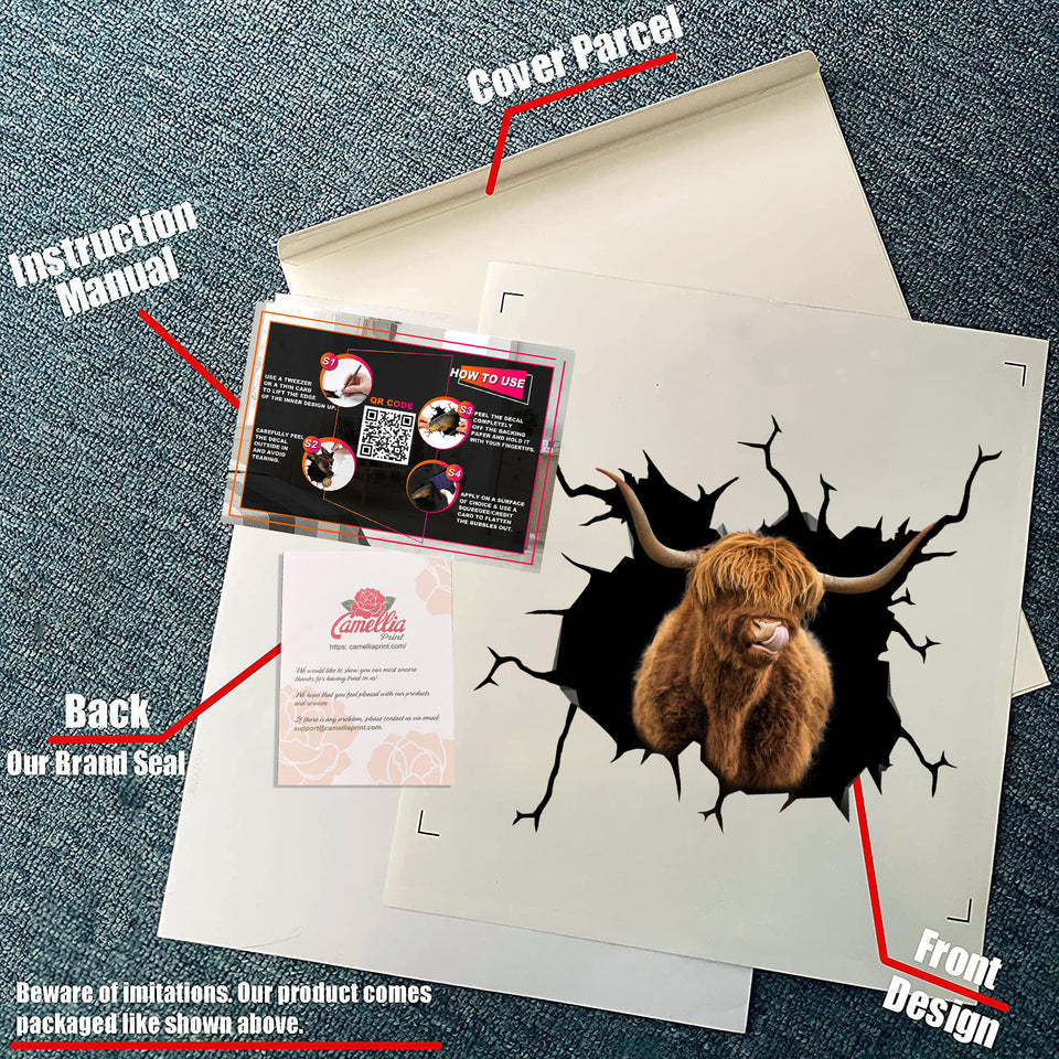Highland Cow Crack Decals For Windows Happy Custom Decal Stickers Gifts For Bakers