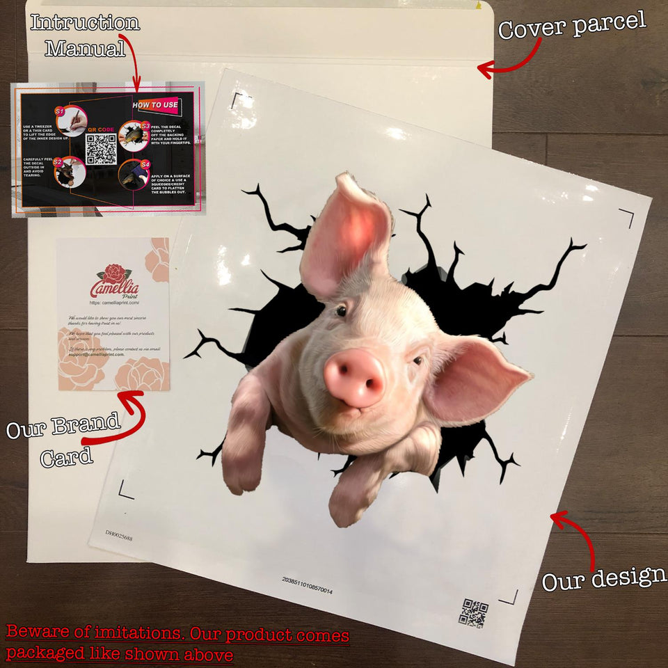 Pig Crack Decals Funny Sticker Valentines Gifts For Her