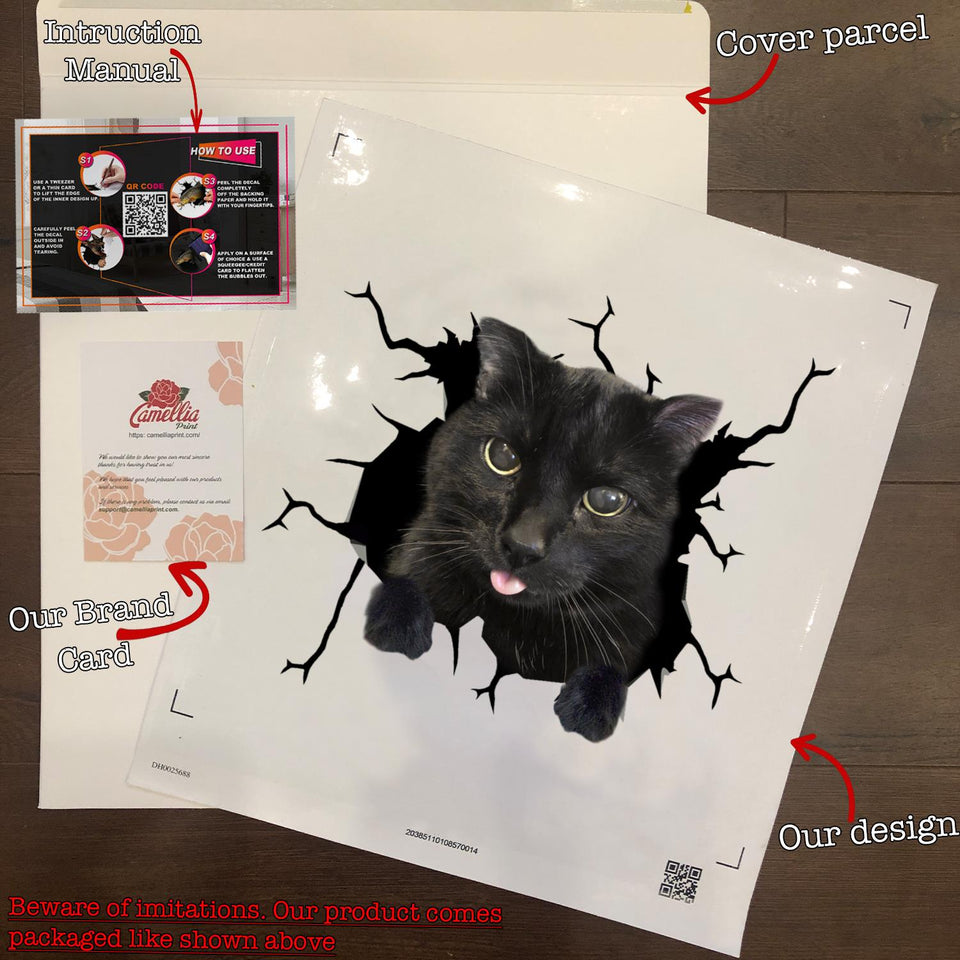 Black Cat Crack Sticker Decals Hot Decals Stickers 7 Year Anniversary Gift