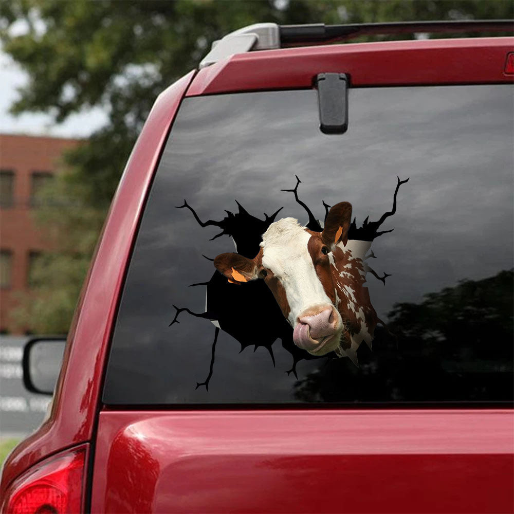 [sk1240-snf-lad]-dairy-cow-crack-sticker-cattle-lover