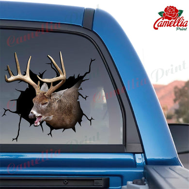 White-tailed Deer Crack Bone Sticker Fun Custom Die Cut Stickers Christmas Gift Ideas 2020