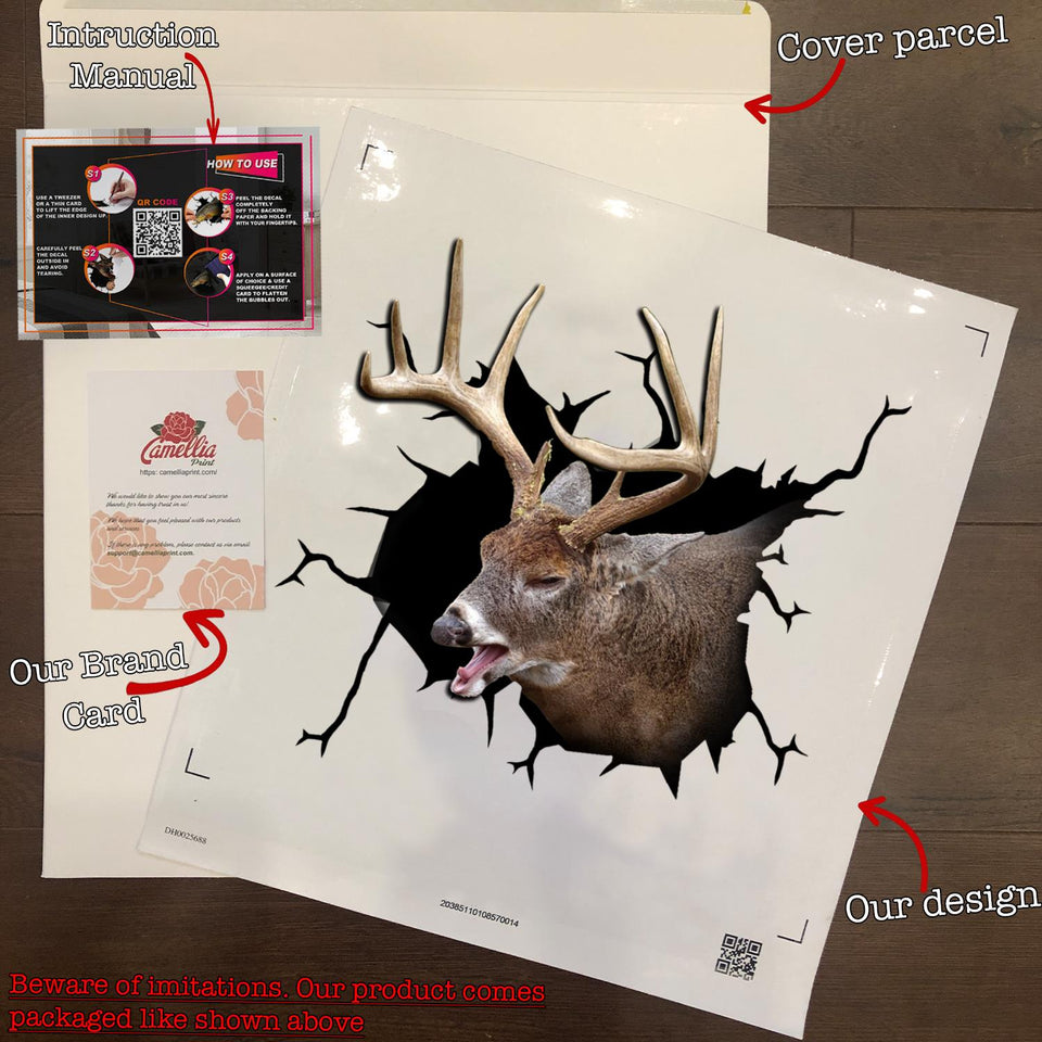 White-tailed Deer Crack Bone Sticker Fun Custom Die Cut Stickers Christmas Gift Ideas 2020