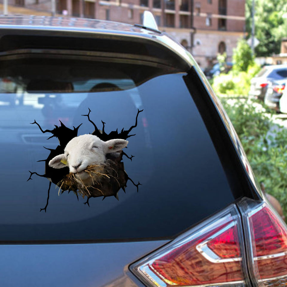 Lamb Sheep Crack Decals For Windows Super Cute Transparent Sticker 12 Days Of Christmas Gifts