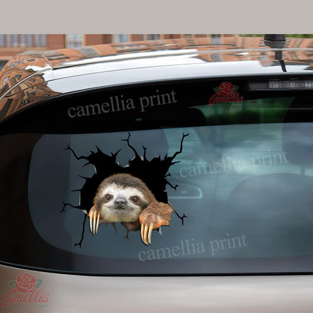 Sloth Crack Sticker Car Window Cool Name Stickers First Mothers Day Gift