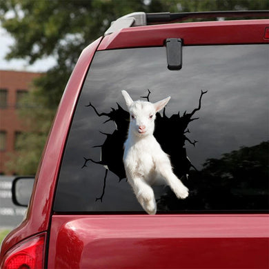 [sk1454-snf-lad]-goat-crack-car-sticker-cattle-lover