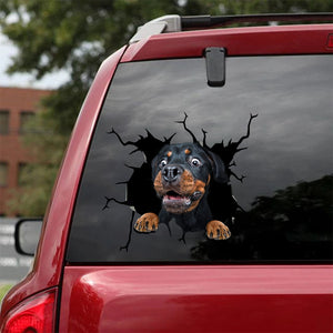 [sk1530-snf-tnt]-rottweiter-crack-car-sticker-dogls-lover