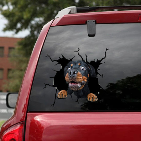 [sk1530-snf-tnt]-rottweiter-crack-car-sticker-dogls-lover