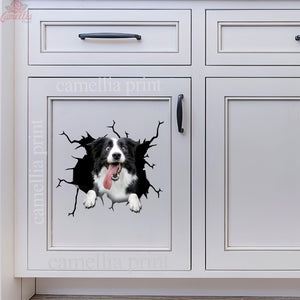 Border Collie Crack Decal For Rear Window Wiper Humor Big Stickers Cutting Board