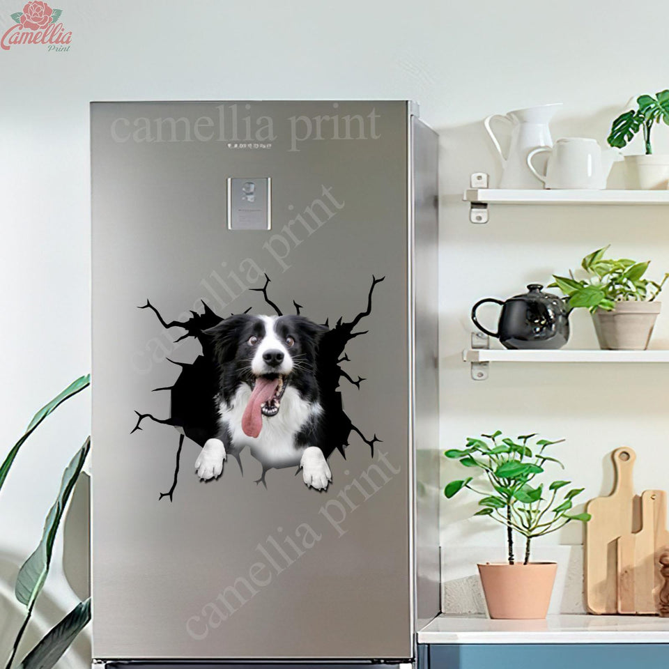 Border Collie Crack Decal For Rear Window Wiper Humor Big Stickers Cutting Board