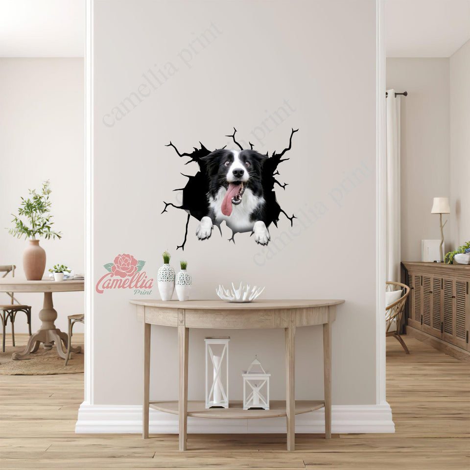 Border Collie Crack Decal For Rear Window Wiper Humor Big Stickers Cutting Board