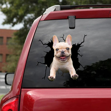 [sk1630-snf-lad]-french-bulldog-crack-car-sticker-dogs-lover