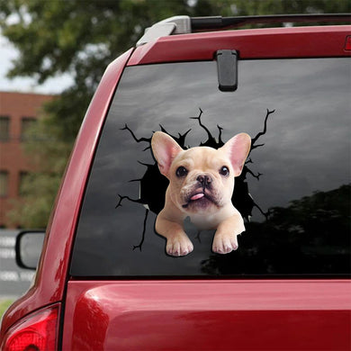 [sk1631-snf-lad]-french-bulldog-crack-car-sticker-dogs-lover