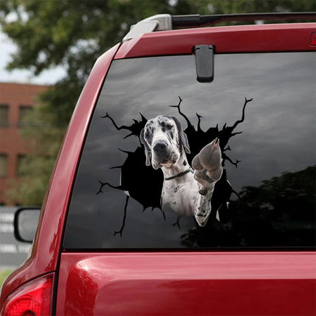 [sk1685-snf-lad]-great-dane-crack-car-sticker-dogs-lover
