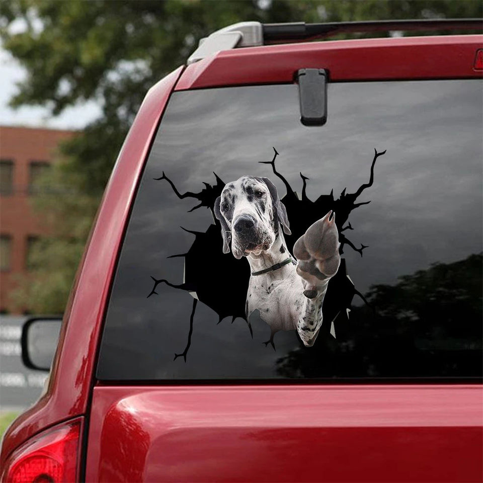 [sk1685-snf-lad]-great-dane-crack-car-sticker-dogs-lover