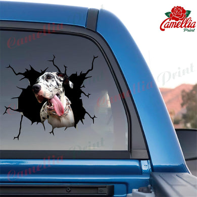 Great Dane Crack Sticker Design Lovable 3d Sticker Christmas Gifts For Sister