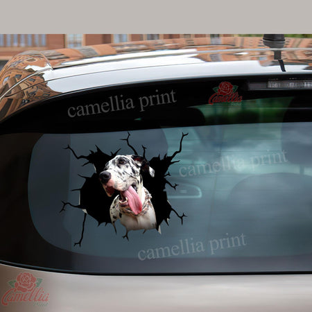 Great Dane Crack Sticker Design Lovable 3d Sticker Christmas Gifts For Sister