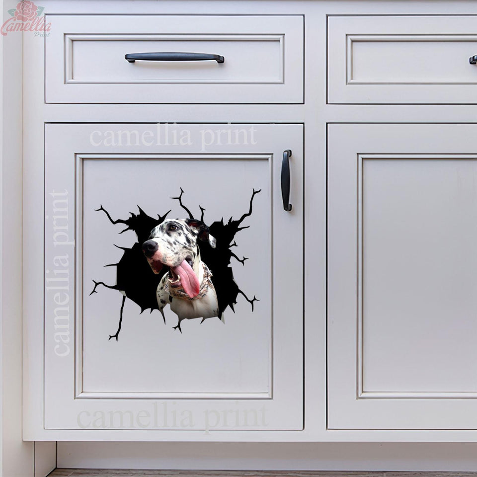 Great Dane Crack Sticker Design Lovable 3d Sticker Christmas Gifts For Sister