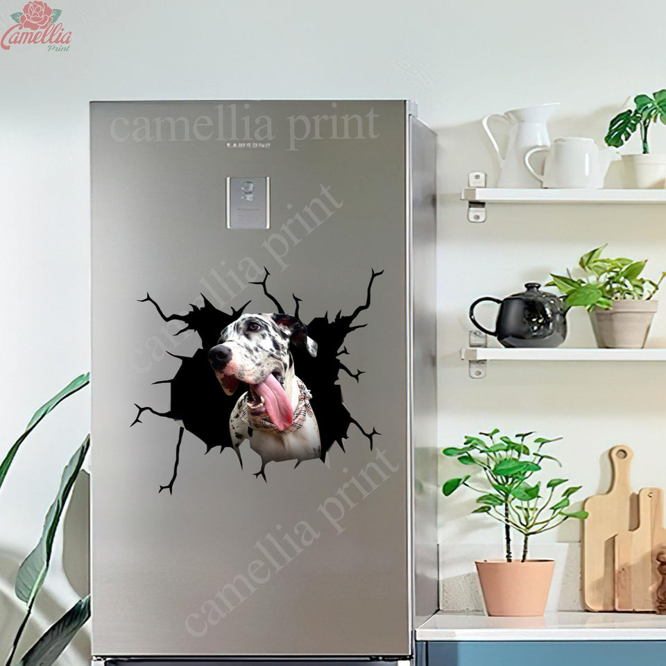 Great Dane Crack Sticker Design Lovable 3d Sticker Christmas Gifts For Sister