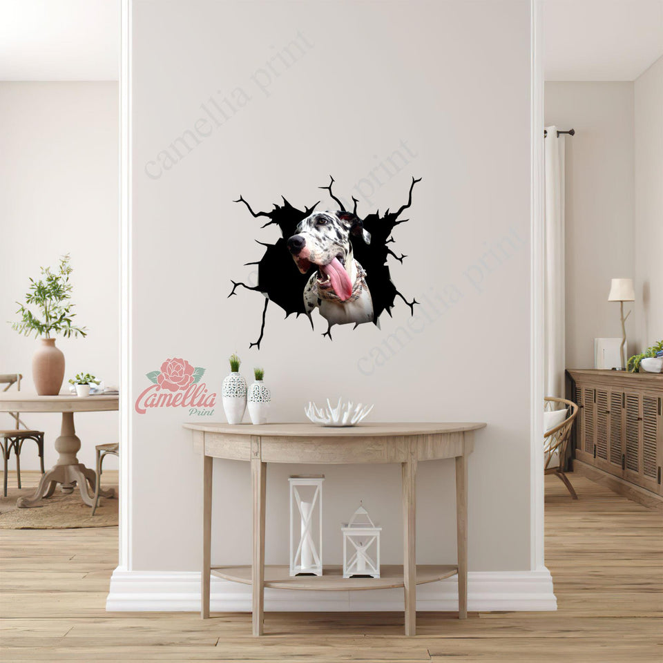 Great Dane Crack Sticker Design Lovable 3d Sticker Christmas Gifts For Sister