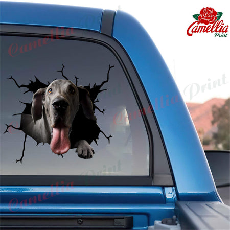 Great Dane Crack Sticker Pack Funny Pictures Sunflower Decal Valentines Day Gifts For Him