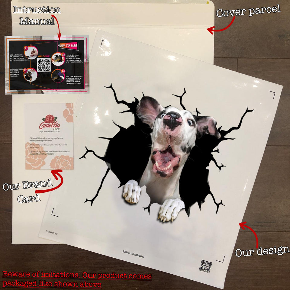 Great Dane Crack Sticker Door Pretty Car Decals Gifts For Wife