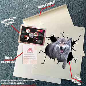 Wolf Crack Bone Sticker Funny Custom Sticker Sheets Christmas Gifts For Husband