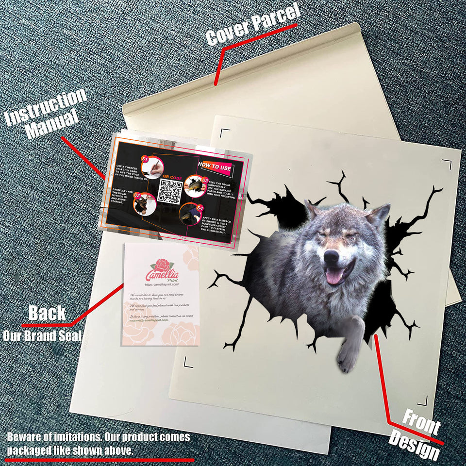 Wolf Crack Bone Sticker Funny Custom Sticker Sheets Christmas Gifts For Husband