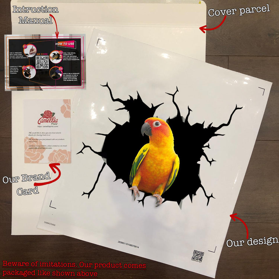 Parrot Crack Sticker Box Kawaii Custom Stickers Gift Ideas For Husband