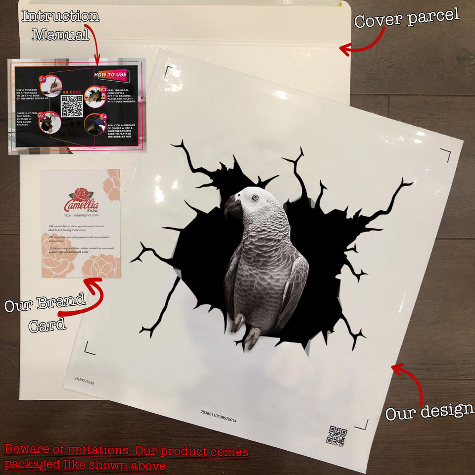 Parrot Crack Decals Cute Bumper Stickers Anniversary Gifts For Men