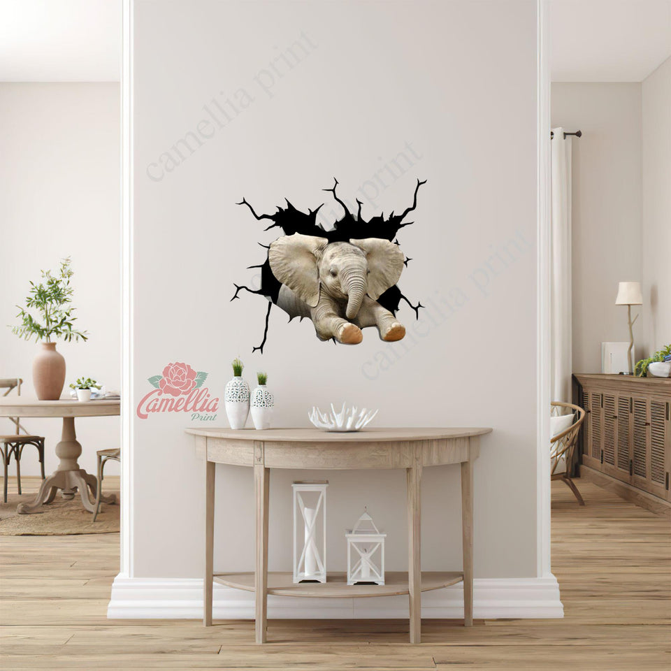 Elephant Crack Decor Decal Funny Vinyl Decals Anniversary Gifts For Men