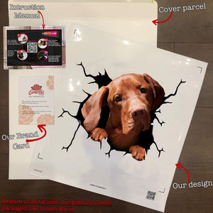 Vizsla Crack Decal For Car Window Funny Memes Outdoor Stickers Unique Mothers Day Gifts
