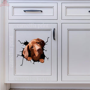 Vizsla Crack Decal For Car Window Funny Memes Outdoor Stickers Unique Mothers Day Gifts