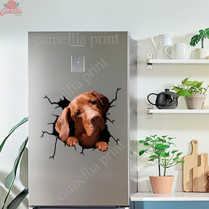 Vizsla Crack Decal For Car Window Funny Memes Outdoor Stickers Unique Mothers Day Gifts