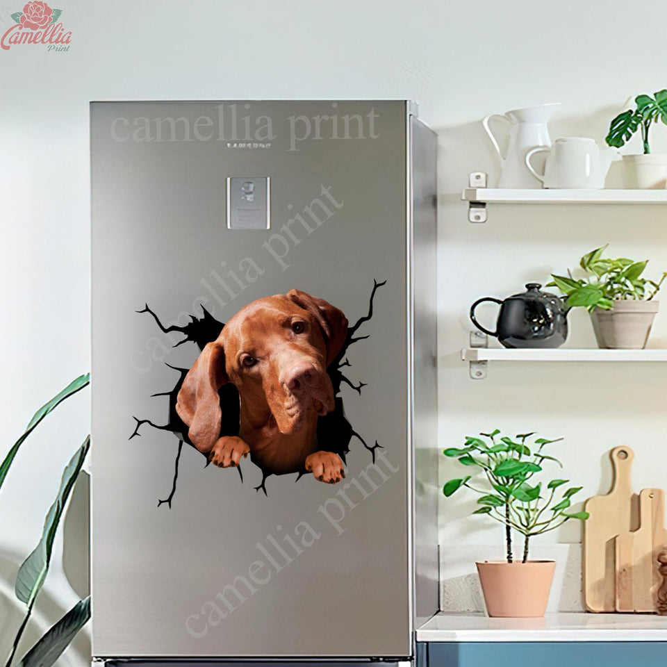 Vizsla Crack Decal For Car Window Funny Memes Outdoor Stickers Unique Mothers Day Gifts