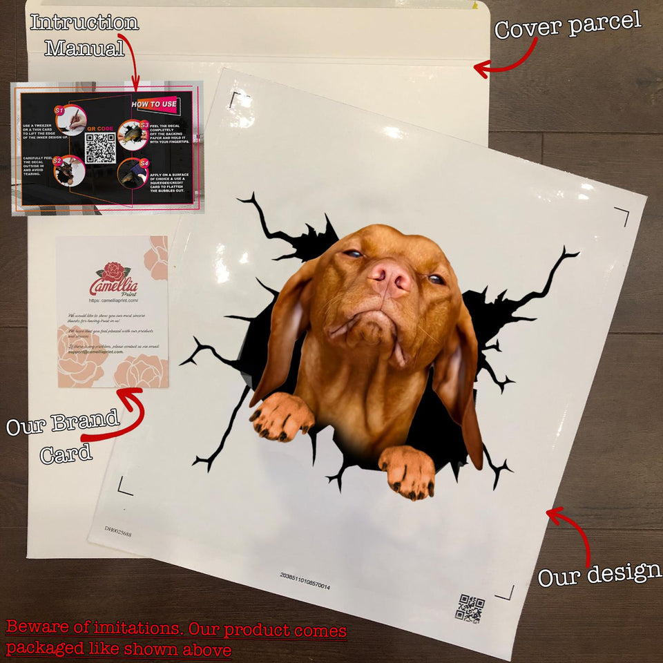 Vizsla Crack Decor Decal You Cute Face Stickers Good Gifts For Dad