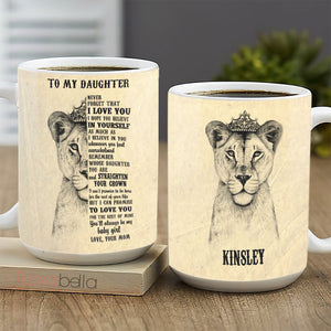 Custom Cups To My Daughter Mugs Lion Themes All Over Print ZZL1611019 | 15oz