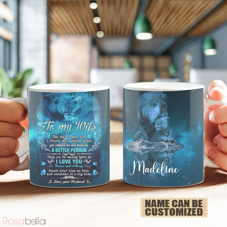 Custom Cups To My Wife Mugs Lion Themes All Over Print THA2611016 | 11oz
