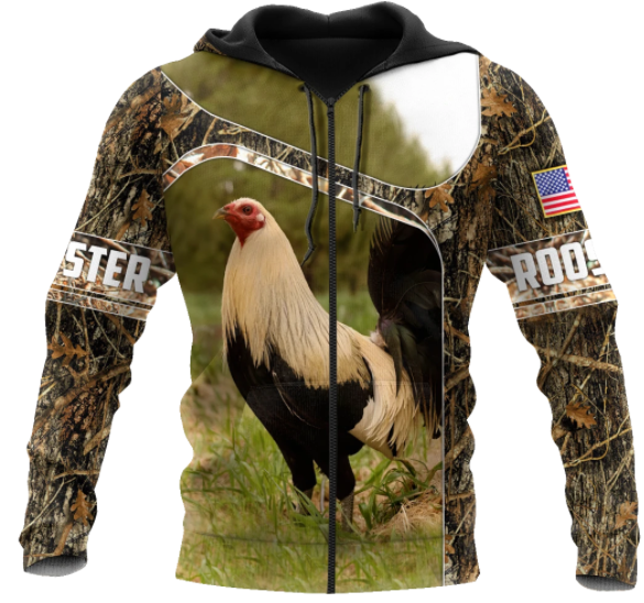 Love Rooster All 3D Over Printed Unisex Hoodie