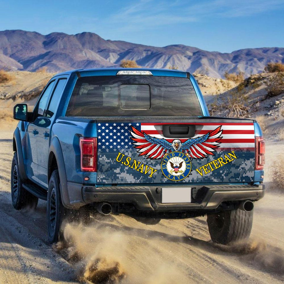 U.s.navy Veterans truck Tailgate Decal Sticker Wrap Tailgate Wrap Decals For Trucks