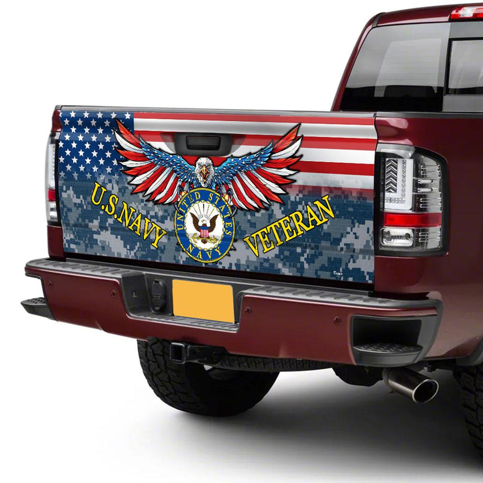 U.s.navy Veterans truck Tailgate Decal Sticker Wrap Tailgate Wrap Decals For Trucks