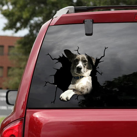 [sk1309-snf-vdt]-cute-dog-crack-sticker-dogs-lover