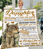 To My Daughter Wolf Blanket - Camellia Print